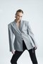 Nuit Belden Fitted Grey Jacket with Bird's Eye Detail - 3
