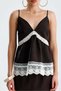 Canella Lace Detailed Strappy Blouse and Midi Skirt Brown Set - 2
