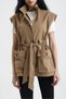 Mari̇da Gabardine Fabric Pocketed Drawstring Waist Autumn Vest - 2
