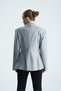 Nuit Belden Fitted Grey Jacket with Bird's Eye Detail - 5