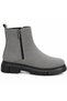Men's Gray Suede Double-Zipper Ankle Boots, Comfortable for Everyday Wear, Ba0777. - 2
