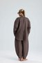 Yellow Linen Carrot Pants Shirt Brown Suit - 6