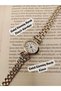 Retro Oval Model Gold-Silver Color Chain Strap Women's Watch, White Dial, Gold-Silver Color Case. - 2