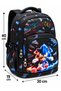 Men's First School Bag - Wolf Pattern, Set of 3, Black - 2
