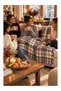 Scottish Plaid Patterned Tasseled Single Blanket Ecru Gray Claret Red 150X200 cm - 2