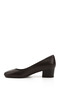 Brown Antique Heart Genuine Leather Round Toe Short Thick Heeled Women's Shoes 24100 - 6