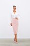 Midi Length Tweed Skirt - Powder - 6