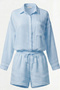 Women's Muslin Shirt and Muslin Shorts Set, 100% Cotton, Comfortable, Breathable Fabric, Casual Style, for Urban Wear. - 2