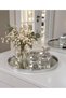 Round Model Mirror Presentation Tray Decor Silver 25 cm - 4