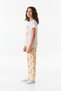 Cat Printed Crew Neck Girl's Pajamas Set - 3