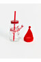 High-Quality Glass Cups with Straws, Featuring a Christmas-Themed Design, from Çelebi Store. - 5