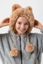 14512 Model Pompom String Mink Pilot Hat