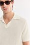 Men's Beige Polo Neck Soft Touch Comfort Fit Knitwear T-Shirt A61Y5045 - 2