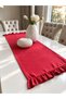 Inci Vintage Ruffled Red Runner (Without Embellishments) - 3