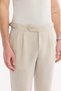 Men's Beige Classic Waist 100% Linen Breathable Carrot Fit Trousers A61Y3025 - 5