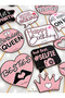 Young Girl Pink Glittery Look Party Decorations for Birthday 13Th Speech Balloon and Photo Taking Accessories Handheld Banner - 3