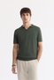 Men's Khaki Polo Neck Rayon Knitwear Regular Fit T-Shirt A51Y5015