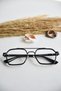 Henry 56 Ekartman Unisex Women's and Men's Black and Blue Light-Blocking Square Optical Glasses with Transparent Lenses. - 4