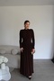 Layered Button Detail Gathered Maxi Long Dress - 5