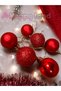 Christmas Ball 3 cm 6 Pieces Cici Ball Red Christmas Pine Tree Ornament Decor Ornament Set - 7