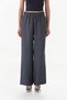 Palazzo Trousers with Pocket Stone Detail and Elastic Waist - 6