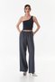 Palazzo Trousers with Pocket Stone Detail and Elastic Waist