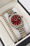 Original Calendar Women's Watch - 3 Atm Water Resistant - Gold, Silver, and Burgundy Steel Strap - Japanese Movement - 2-Year Warranty - Stylish Gift Boxed Wristwatch Hmby2093C1 - 2