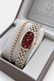 Original Women's Watch - 3 Atm Water Resistant - Gold, Silver, and Burgundy Steel Strap - Japanese Movement - 2-Year Warranty - Stylish Gift Boxed Wristwatch Hmby2092C2 - 3