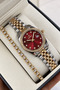 Original Calendar Women's Watch - 3 Atm Water Resistant - Gold, Silver, and Burgundy Steel Strap - Japanese Movement - 2-Year Warranty - Stylish Gift Boxed Wristwatch Hmby2093C1 - 4