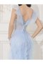 Rochie lunga, albastru deschis - 4