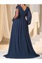 Rochie lunga, bleumarin - 3