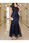 Rochie lunga, Bleumarin - 4
