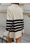 Pulover Oversize, Crem/Negru - 2