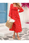 Rochie medie, Rosu - 4