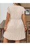Rochie medie, alb/crem - 3
