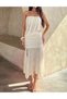 Rochie medie, Ecru - 2