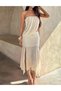Rochie medie, Ecru - 3