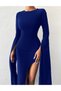 Rochie lunga, Albastru - 3