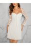 Rochie scurta, Alb - 3