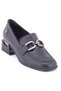 Haydro Genuine Leather Comfort Orthopedic Women's Heeled Shoes Black - 3