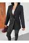 Kruvaze Stylish Women's Blazer Jacket with Collar Buttons - 3
