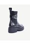 Leather Boots with Elastic and Buckle - 3