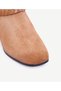 Western Leather Boots with Knitted Saddle Detail - 2
