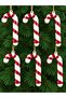 Christmas Pine Tree Ornament Small Size Candy Cane Red White 6 Pieces Candy Cane Ornament 7cm