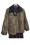 Nox-S Leopard Pattern Oversized Plaid Lined Jacket with Cuffs