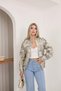 Patterned Glitter Jacquard Bomber Jacket - 5