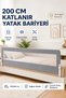 200 cm Bed Rail - Extra Large Safety Rail, Protective Rail, Baby Rail - Large Size - Grey.