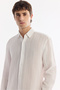 Men's White Bottomed Collar 100% Cotton Breathable Comfort Fit Shirt A61Y2022 - 2