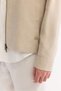 Men's Beige Classic Collar Breathable 100% Linen Comfort Fit Seasonal Coat A61Y6005 - 4