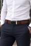 Automatic Buckle, No-Hole, Suede Leather, Classic Men's Belt, Light Brown. - 5
